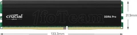 Photo de Barrette mémoire 32Go DIMM DDR4 Crucial Pro  3200Mhz (Noir)