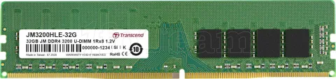 Photo de Barrette mémoire 32Go DIMM DDR4 Transcend JetRam 3200Mhz (Vert)