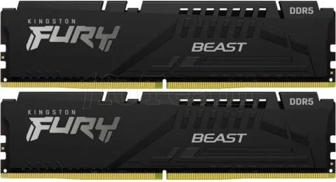 Photo de Barrette mémoire 32Go DIMM DDR5 Kingston Fury Beast 6000MHz CL36 (Noir)