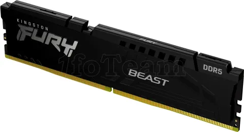 Photo de Barrette mémoire 32Go DIMM DDR5 Kingston Fury Beast 6000MHz CL36 (Noir)