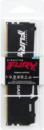 Photo de Barrette mémoire 32Go DIMM DDR5 Kingston Fury Beast RGB 5200MHz (Noir)