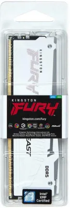 Photo de Barrette mémoire 32Go DIMM DDR5 Kingston Fury Beast RGB 5600MHz (Blanc)