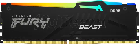 Photo de Barrette mémoire 32Go DIMM DDR5 Kingston Fury Beast RGB 5600MHz (Noir)