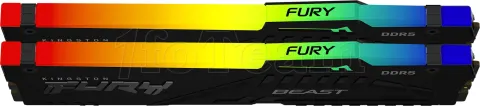 Photo de Barrette mémoire 32Go DIMM DDR5 Kingston Fury Beast RGB 5600MHz (Noir)