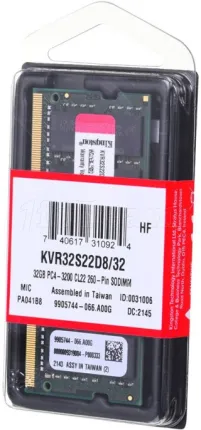 Photo de Barrette mémoire 32Go SODIMM DDR4 Kingston ValueRAM 3200Mhz (Vert)
