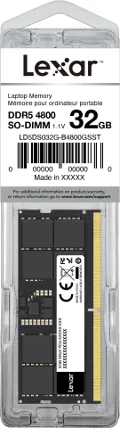 Photo de Barrette mémoire 32Go SODIMM DDR5 Lexar 5600Mhz (Noir)