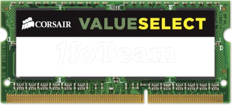 Photo de Barrette mémoire 4 Go SODIMM DDR3L Corsair ValueSelect PC3-10666 (1333MHz) (Vert)