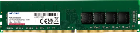 Photo de Barrette mémoire 8Go DIMM DDR4 Adata Premier 3200Mhz (Vert) Version OEM (Tray)