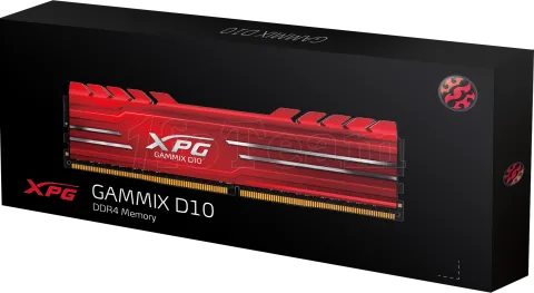 Photo de Barrette mémoire 8Go DIMM DDR4 Adata XPG GammiX D10  2400Mhz (Rouge)