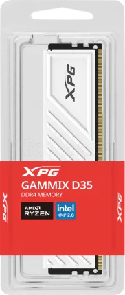 Photo de Barrette mémoire 8Go DIMM DDR4 Adata XPG GammiX D35 3600Mhz (Blanc)