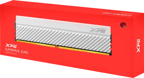 Photo de Barrette mémoire 8Go DIMM DDR4 Adata XPG GammiX D45  3200Mhz (Blanc)