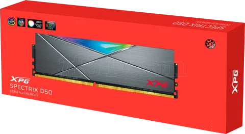 Photo de Barrette mémoire 8Go DIMM DDR4 Adata XPG SpectriX D50 RGB  3600Mhz (Noir)