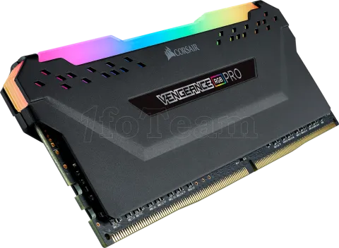 Photo de Barrette mémoire 8Go DIMM DDR4 Corsair Vengeance Pro RGB  3200Mhz (Noir)