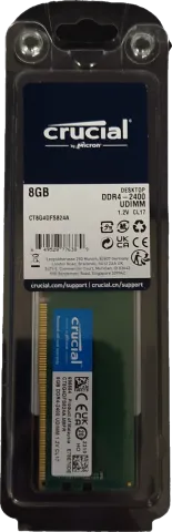 Photo de Barrette mémoire 8Go DIMM DDR4 Crucial  2400Mhz (Vert) - SN S802C1A2310E78E70DE - ID 197284