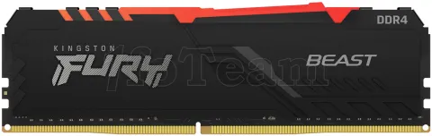 Photo de Barrette mémoire 8Go DIMM DDR4 Kingston Fury Beast RGB  3200Mhz (Noir)