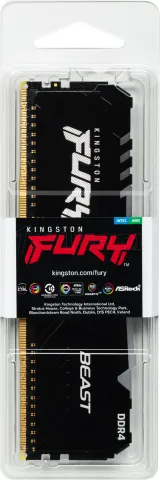 Photo de Barrette mémoire 8Go DIMM DDR4 Kingston Fury Beast RGB  3200Mhz (Noir)