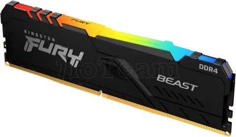 Photo de Barrette mémoire 8Go DIMM DDR4 Kingston Fury Beast RGB  3600Mhz (Noir)