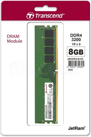 Photo de Barrette mémoire 8Go DIMM DDR4 Transcend JetRam  3200Mhz (Vert)