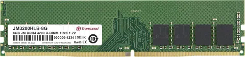 Photo de Barrette mémoire 8Go DIMM DDR4 Transcend JetRam  3200Mhz (Vert)