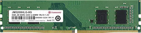 Photo de Barrette mémoire 8Go DIMM DDR4 Transcend JetRam  3200Mhz (Vert)