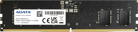 Photo de Barrette mémoire 8Go DIMM DDR5 Adata  4800MHz (Noir) (OEM)