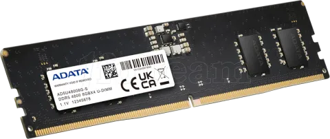 Photo de Barrette mémoire 8Go DIMM DDR5 Adata  4800MHz (Noir) (OEM)