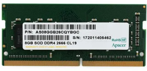 Photo de Barrette mémoire 8Go SODIMM DDR4 Apacer  2666Mhz (Noir)