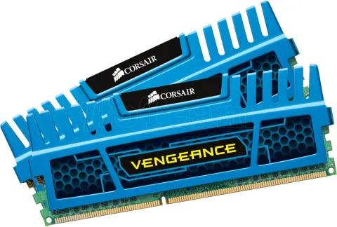 Photo de Barrette mémoire DIMM DDR3 Corsair Vengeance PC12800 (1600MHz) 16Go (2x8Go) (Bleu)
