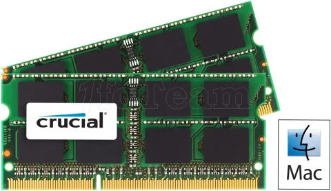 Photo de Barrette mémoire RAM SODIMM DDR3 8192 Mo (2 X 4Go) Crucial PC8500 (1066MHz) compatible MAC