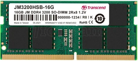 Photo de Barrette mémoire SODIMM 16Go DDR4 Transcend JetRam 3200Mhz CL22 (Vert)