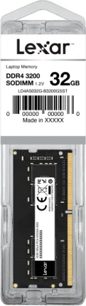 Photo de Barrette mémoire SODIMM 32Go DDR4 Lexar 3200Mhz (Noir)