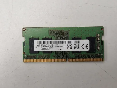 Photo de Barrette mémoire SODIMM 8Go DDR4 Crucial  3200Mhz (Vert) - SN S802C0F234143E13093 - ID 201787
