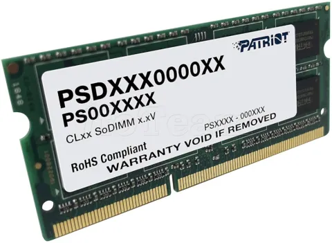 Photo de Barrette mémoire SODIMM DDR3 8Go Patriot Signature Line PC3-12800 (1600MHz)