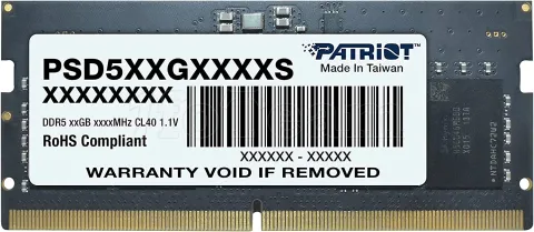 Photo de Barrette mémoire SODIMM DDR5 32Go Patriot Signature Line  4800MHz (Noir)