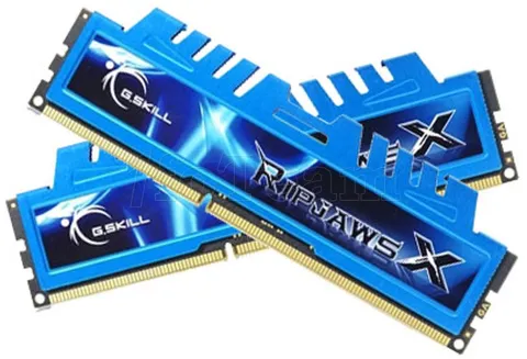Photo de Barrettes mémoire RAM DDR3 16Go (Kit 2x8Go) G.Skill RipJaws X Series PC19200 (2400Mhz) (Bleu)