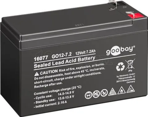 Photo de Batterie accumulateur au plomb Goobay GO12-7.2 - 12V 7,2Ah