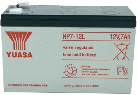 Photo de Batterie accumulateur au plomb Yuasa NP7-12L - 12V 7Ah