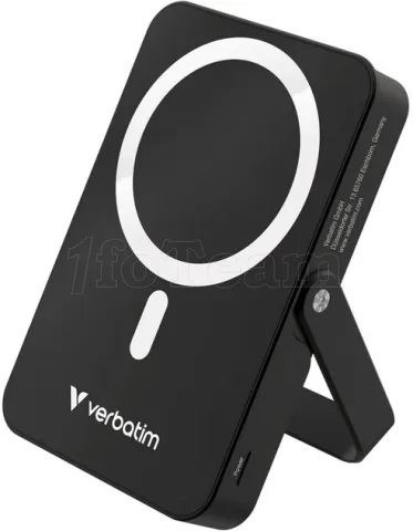 Photo de Batterie externe Magnétique sans fil Verbatim Charge'n'Go avec support - 10000mAh (Noir)