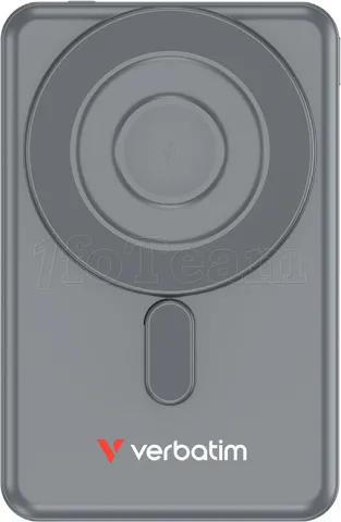 Photo de Batterie externe magnétique Verbatim Charge'n'Go + 2x USB-C - 5000mAh (Gris)