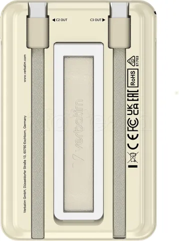 Photo de Batterie externe magnétique Verbatim Charge'n'Go + 2x USB-C - 5000mAh (Or)