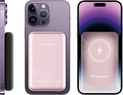 Photo de Batterie externe sans fil magnétique Verbatim Charge'N'Go - 10000 mAh (Rose)