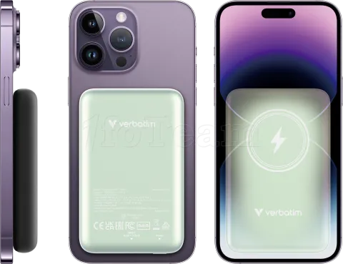 Photo de Batterie externe sans fil magnétique Verbatim Charge'N'Go - 10000 mAh (Vert)