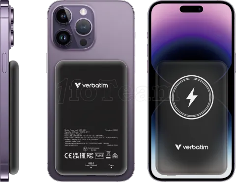Photo de Batterie externe sans fil magnétique Verbatim Charge'n'Go - 5000mAh (Noir)