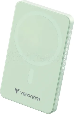 Photo de Batterie externe sans fil magnétique Verbatim Charge'n'Go Essentials - 5000mAh (Vert)