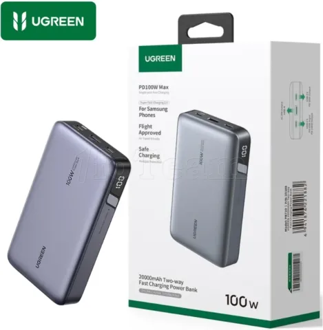 Photo de Batterie externe Ugreen Nexode - 20000mAh + cable USB-C (Gris)