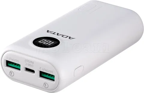 Photo de Batterie externe USB Adata P10000QCD - 10000mAh 22,5W (Blanc)