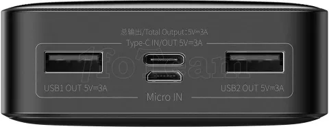 Photo de Batterie externe USB Baseus Bipow - 20000mAh 15W (Noir)