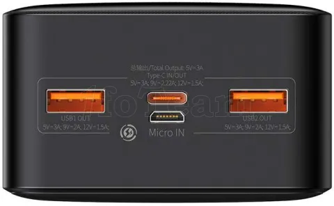 Photo de Batterie externe USB Baseus Bipow - 30000mAh 20W (Noir)