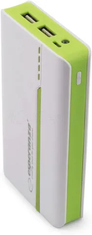 Photo de Batterie externe USB Esperanza Atom - 11000mAh (Blanc/Vert)