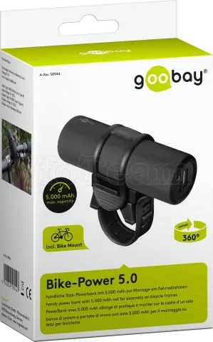 Photo de Batterie externe USB Goobay Bike-Power 5.0 avec support vélo - 5000mAh (Noir)